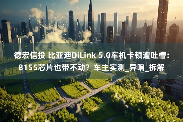德宏信投 比亚迪DiLink 5.0车机卡顿遭吐槽：8155芯片也带不动？车主实测_异响_拆解