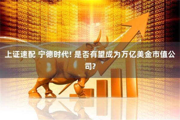 上证速配 宁德时代! 是否有望成为万亿美金市值公司?